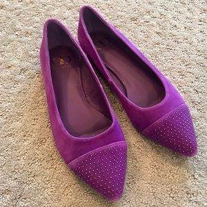 Kelsi Dagger purple suede flats sz 7.5